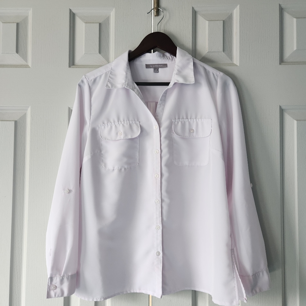 Ny Collection Wrinkle Resistant Lavender Boyfrien… - image 2